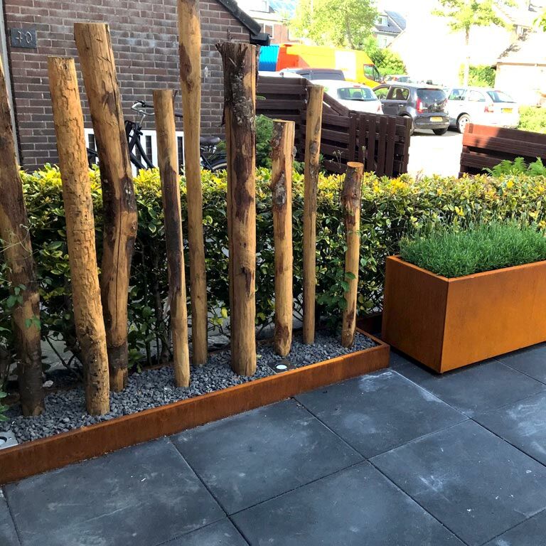 Bordure en acier corten à bord replié 22 cm (longueur 150 cm)