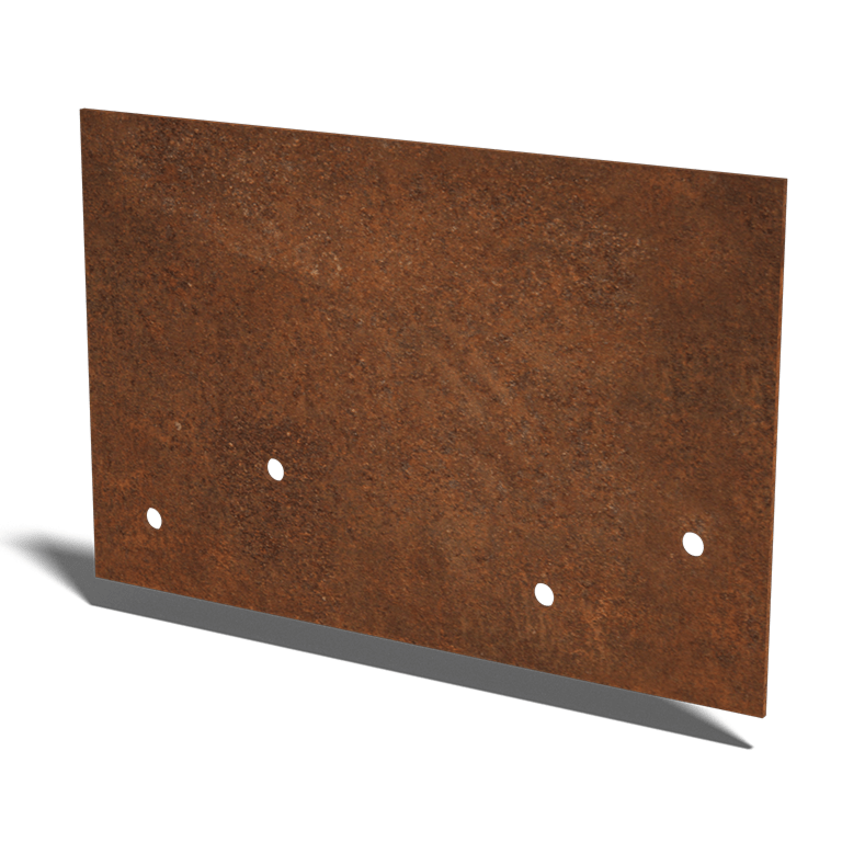 Plaque d'accouplement en acier corten droite moyenne 22 - 25 cm