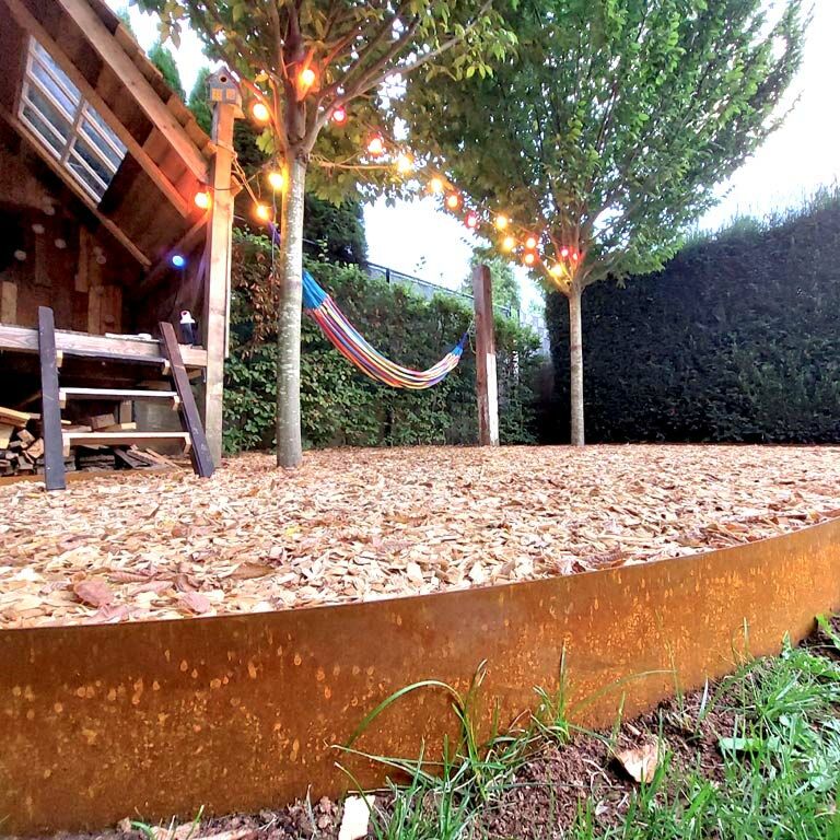 Bordure en acier corten lisse 25 cm (longueur 150 cm)