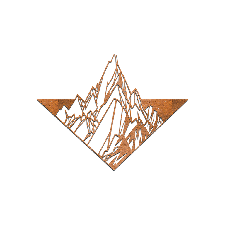 Décorations murales en acier corten Montagne