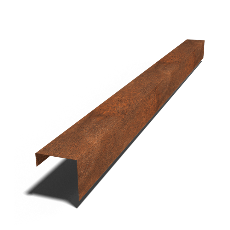 Profilé de transition en acier Corten 15 x 15 x 5 cm (longueur 240 cm)