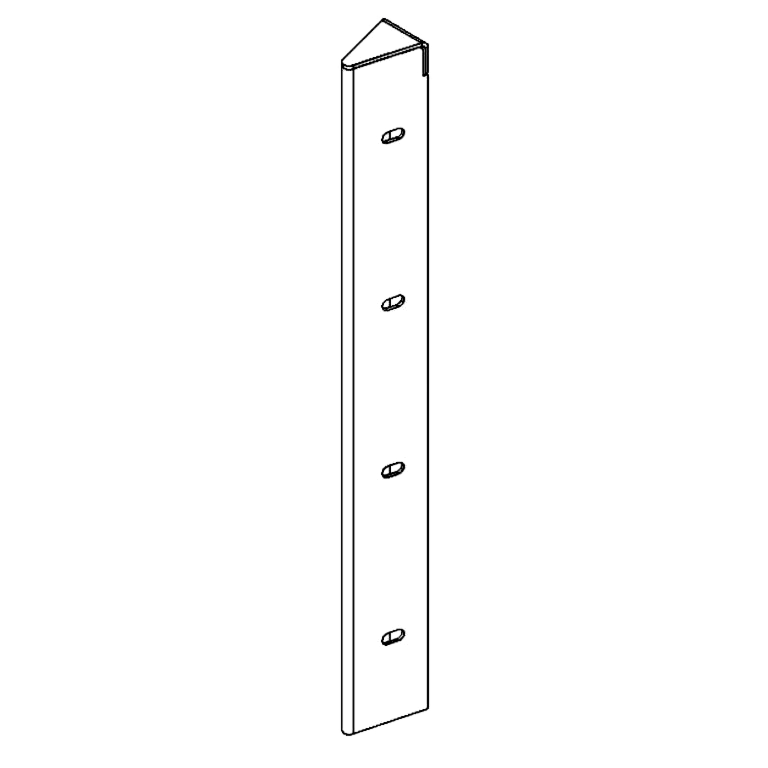 Pièce d'angle en acier peint par poudrage 30° 40 cm
