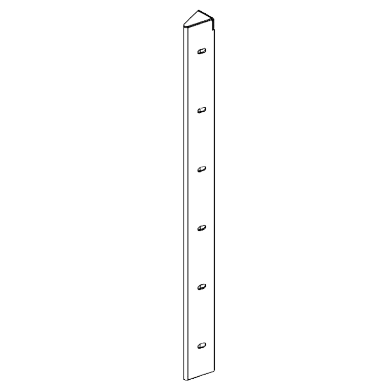 Pièce d'angle en acier peint par poudrage 30° 60 cm