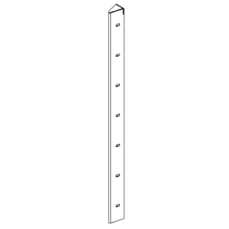 Pièce d'angle en acier peint par poudrage 30° 70 cm