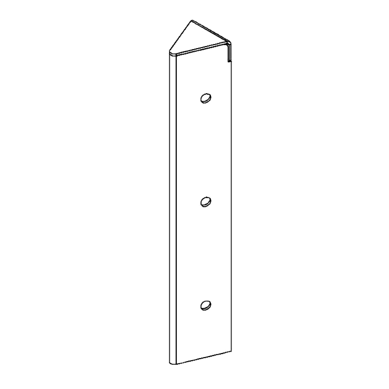 Pièce d'angle en acier peint par poudrage 45° 30 cm