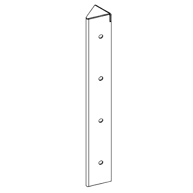Pièce d'angle en acier peint par poudrage 45° 40 cm