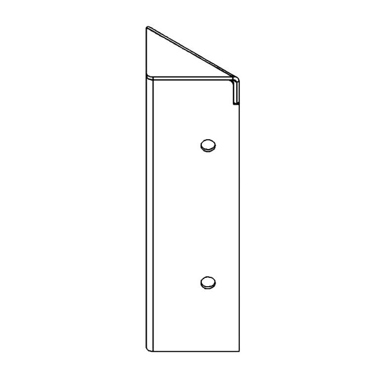 Pièce d'angle en acier corten 90° 20 cm