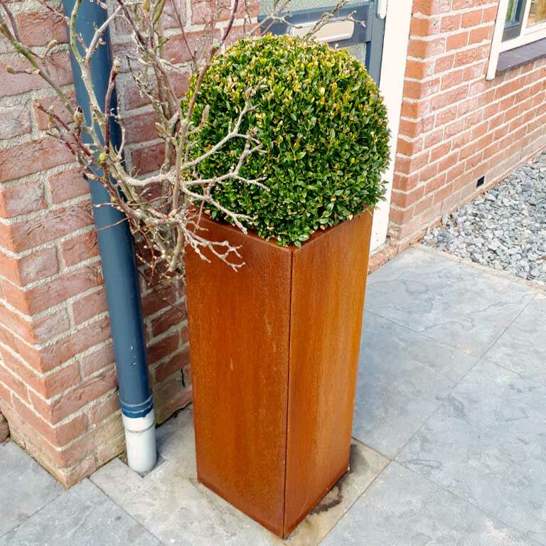 Jardinière en acier corten Miami 30 x 30 cm
