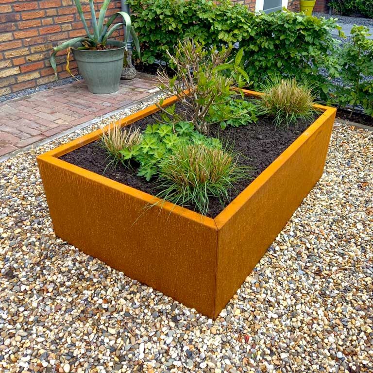 Bac à plantes en acier corten Texas 80 x 120 cm