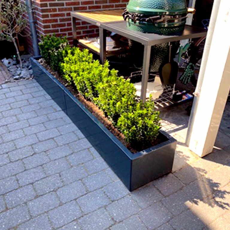 Jardinière en acier thermolaqué Texas xxl 240 x 40 cm
