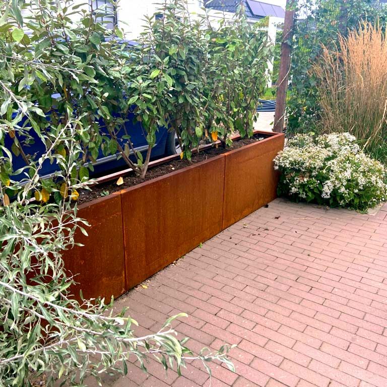 Jardinière en acier corten Texas xxl 300 x 30 cm