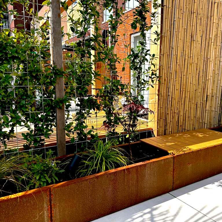 Jardinière en acier corten Texas xxl 500 x 60 cm