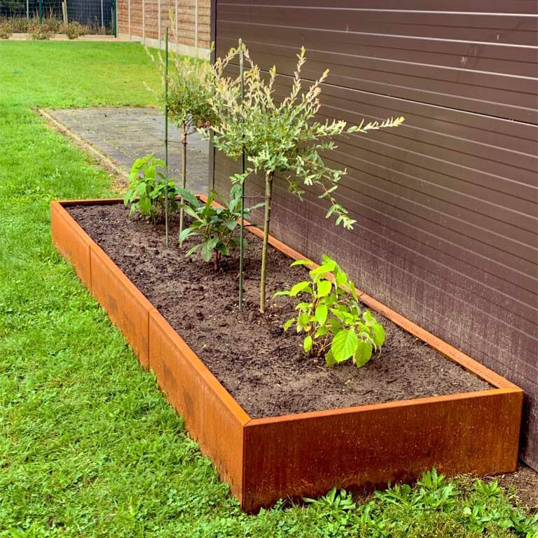 Jardinière en acier corten Texas xxl 360 x 100 cm