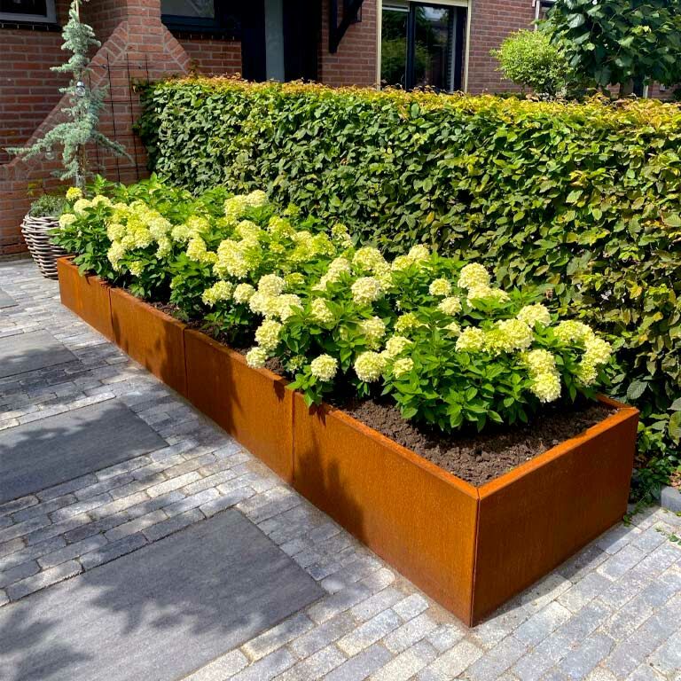 Jardinière en acier corten Texas xxl 320 x 80 cm