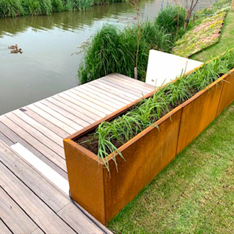 Jardinière en acier corten Texas xxl 400 x 40 cm