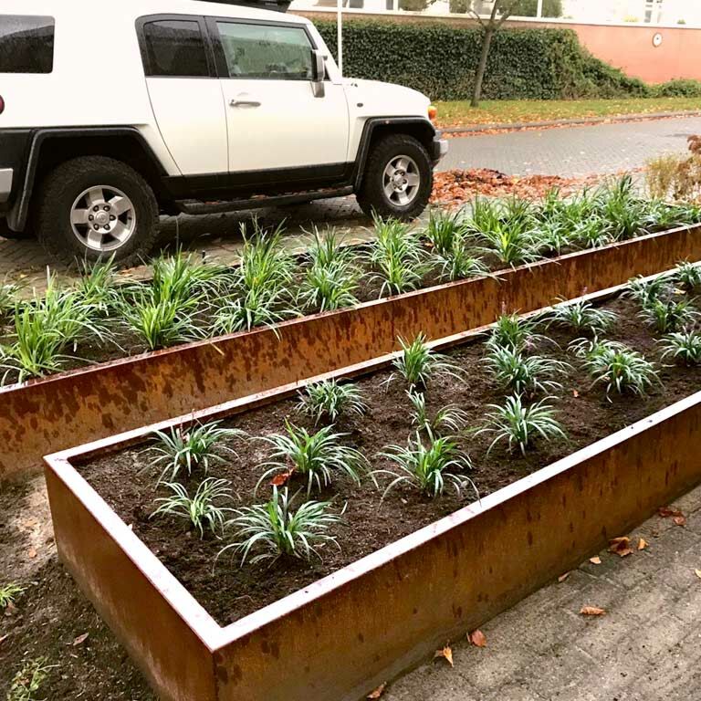 Jardinière en acier corten Texas xxl 500 x 80 cm