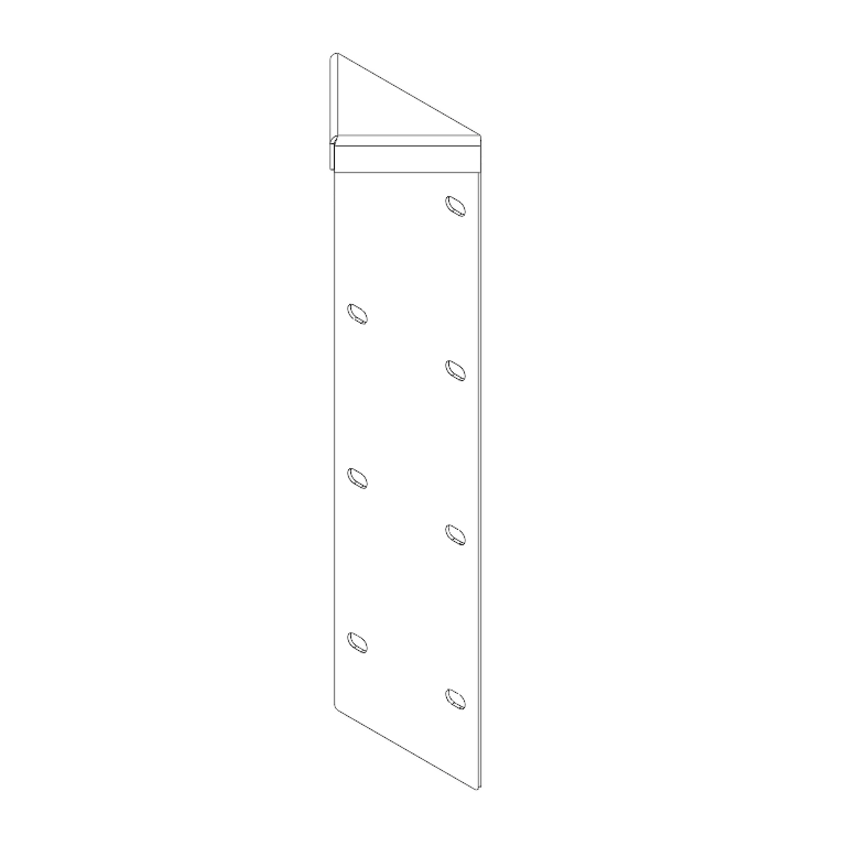 Pièce d'angle en acier peint par poudrage 180° 40 cm
