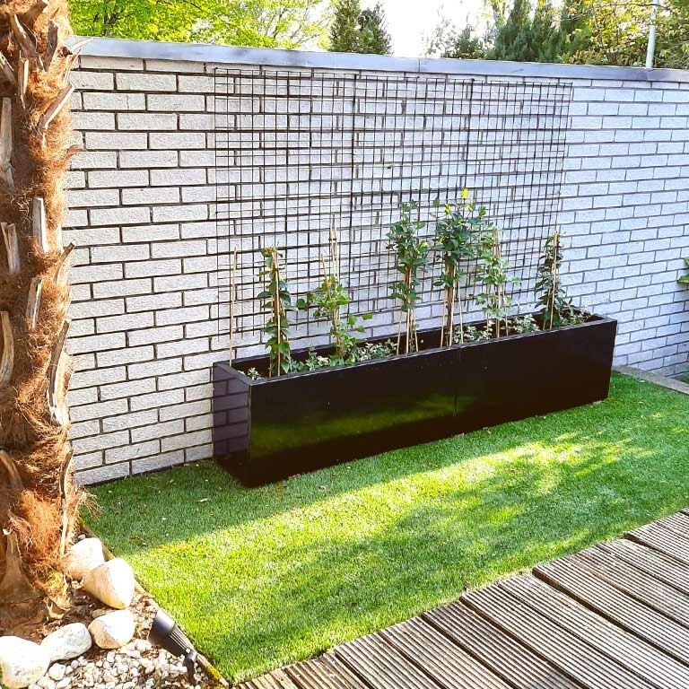 Jardinière en acier thermolaqué Texas xxl 200 x 30 cm