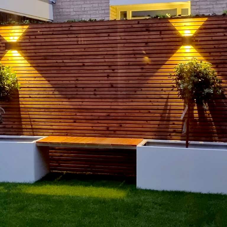 Jardinière en acier peint par poudrage avec banc Vegas Texas