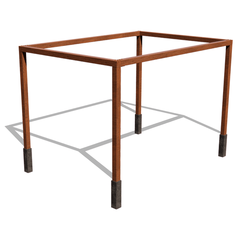 Pergola carré en acier corten 424 x 300 cm