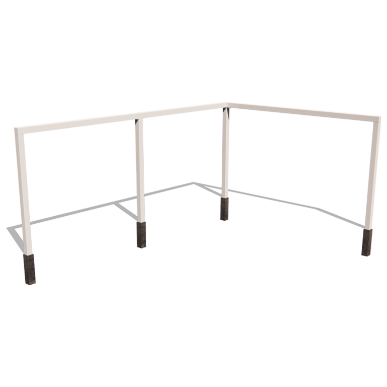 pergola de coin en acier thermolaqué 600 x 412 cm