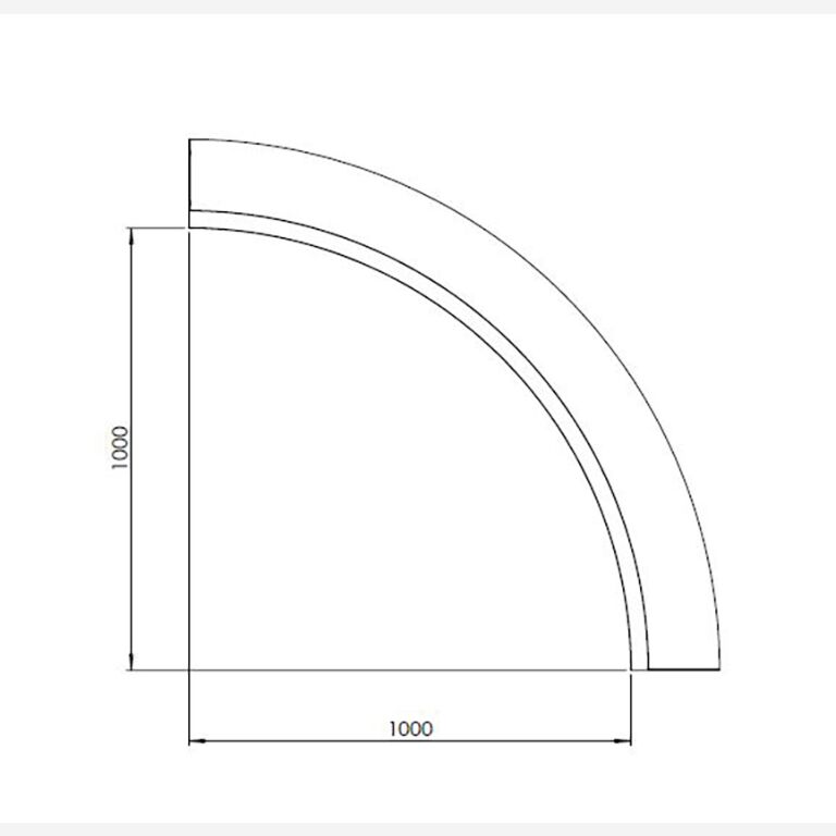 Courbe intérieure en acier corten 100 x 100 cm (hauteur 30 cm)