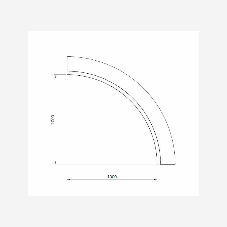 Acier peint par poudrage Courbe intérieure 100 x 100 cm (hauteur 50 cm)