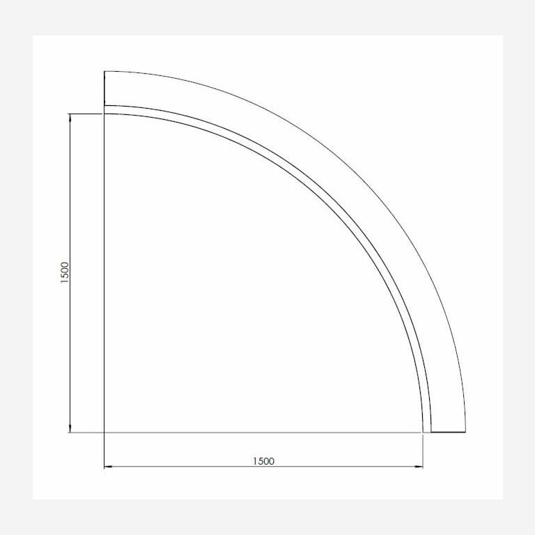 Mur de soutènement en acier corten courbe intérieure 150 x 150 cm (hauteur 50 cm)