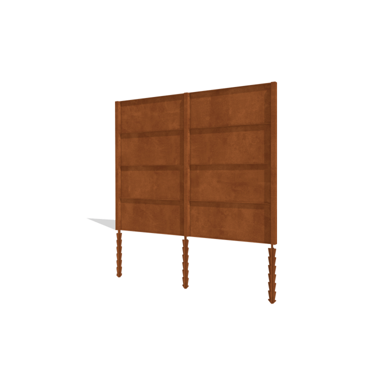 Clôture en acier corten H4 set complet 258 cm