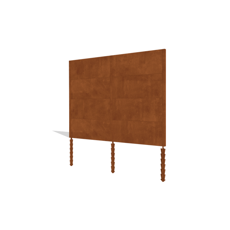 Clôture en acier corten H4 set complet 258 cm
