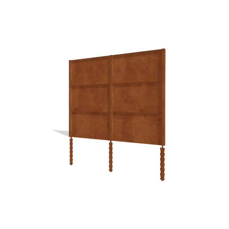Clôture en acier corten H3 set complet 258 cm