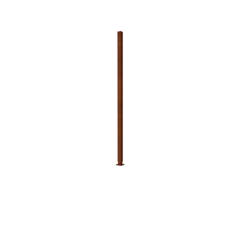 Clôture en acier corten H poteau intermédiaire avec base plate 190 x 6 x 6 cm