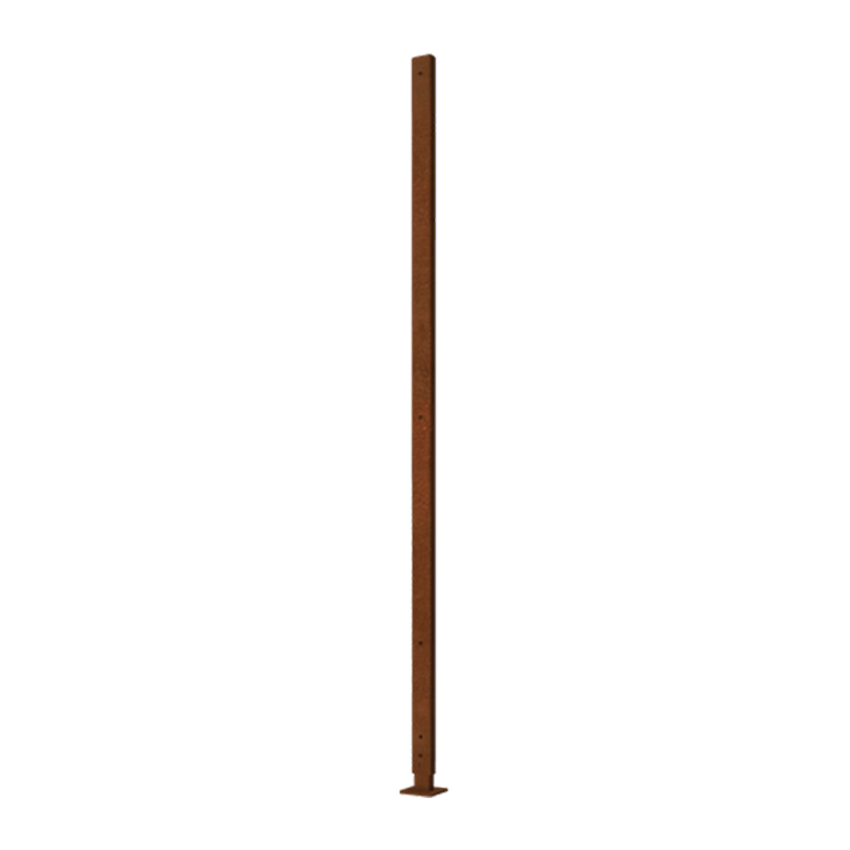 Montant en acier corten avec base plate