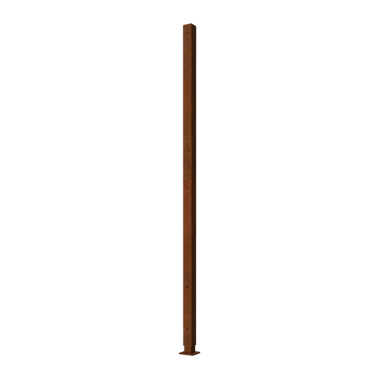 Angle droit en acier Corten avec base plate