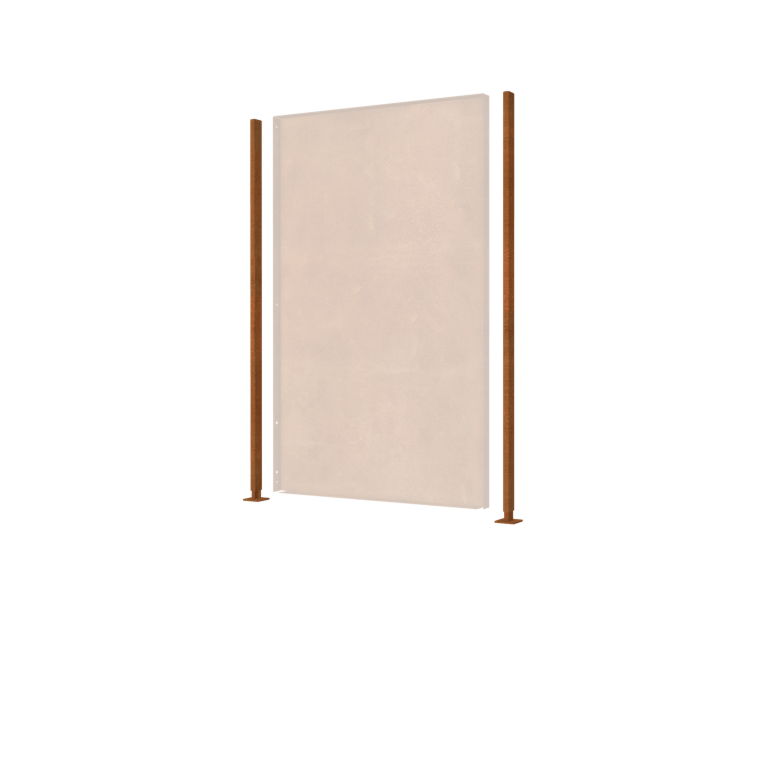 Montant en acier corten avec base plate