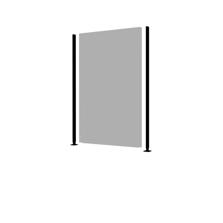 Montant avec base plate, peint par poudrage