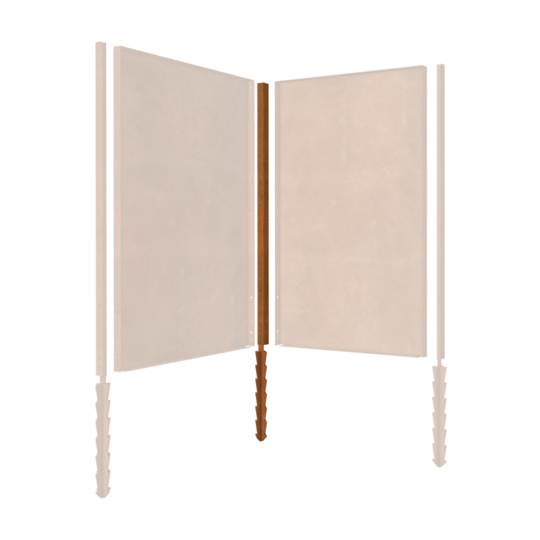 Angle droit en acier corten avec piquet de terre