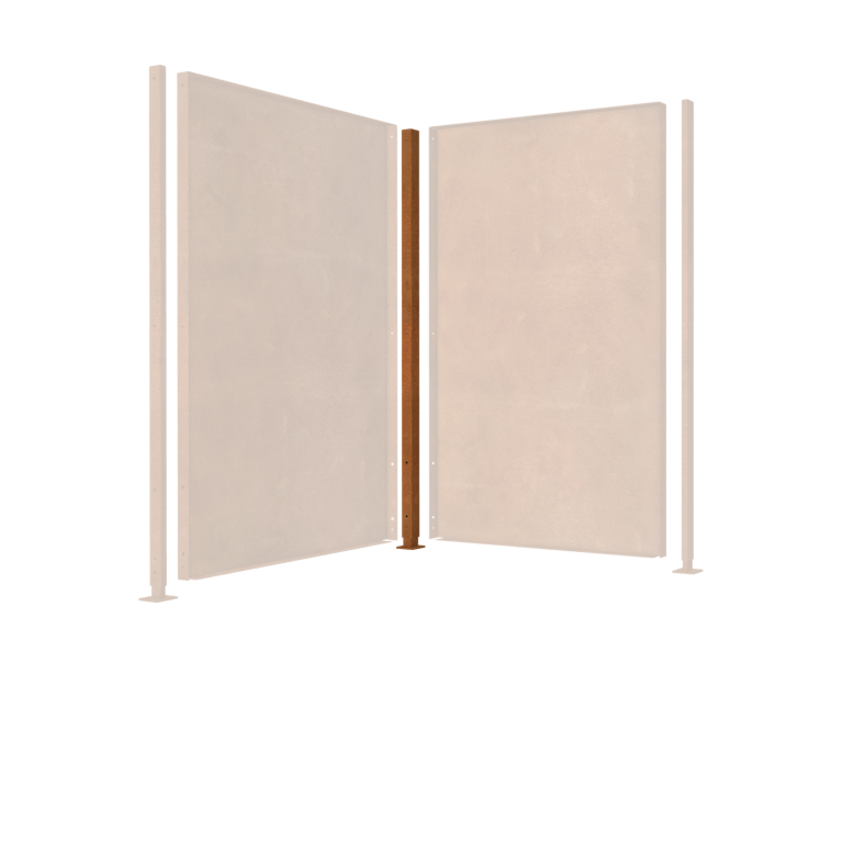 Angle droit en acier Corten avec base plate