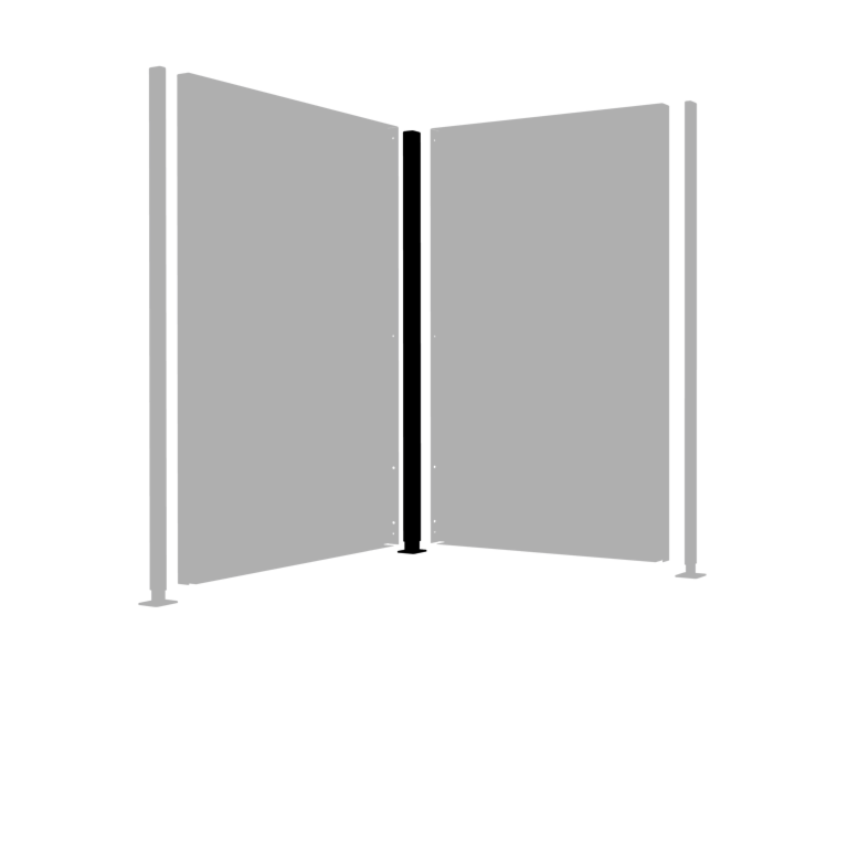 Angle droit avec pied plat, peint par poudrage