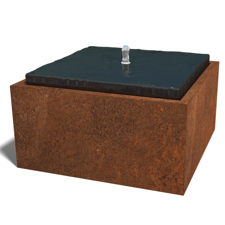 Ornement d'eau en acier corten 80 x 80 x 40 cm