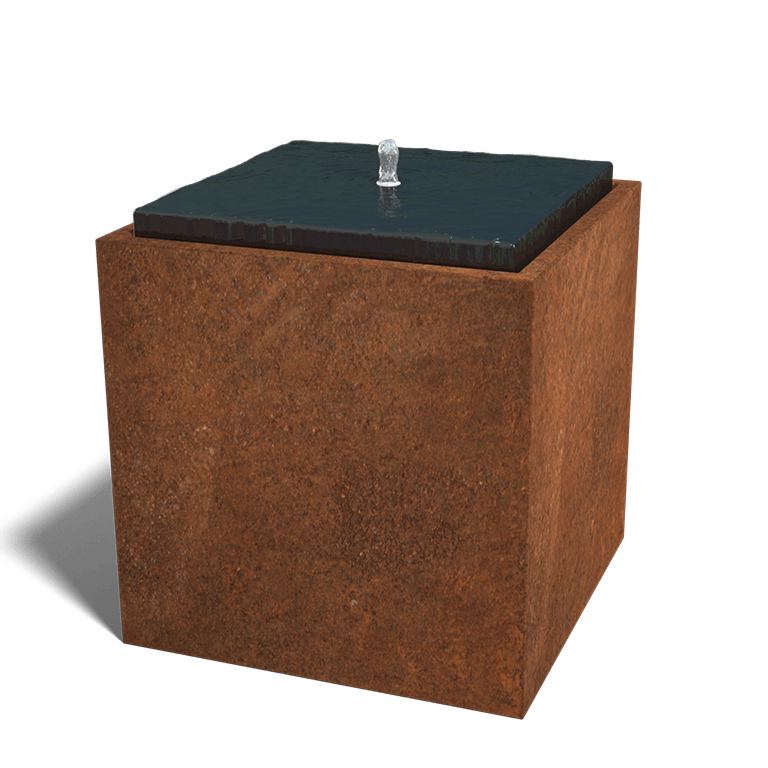 Ornement d'eau en acier corten 80 x 80 x 80 cm