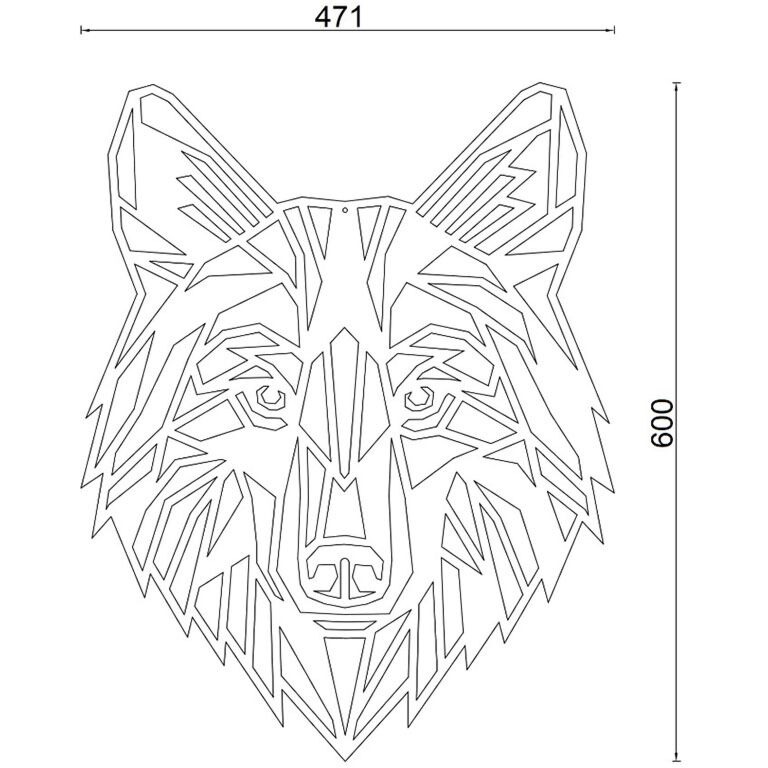 Décoration murale en métal Wolf 1.0