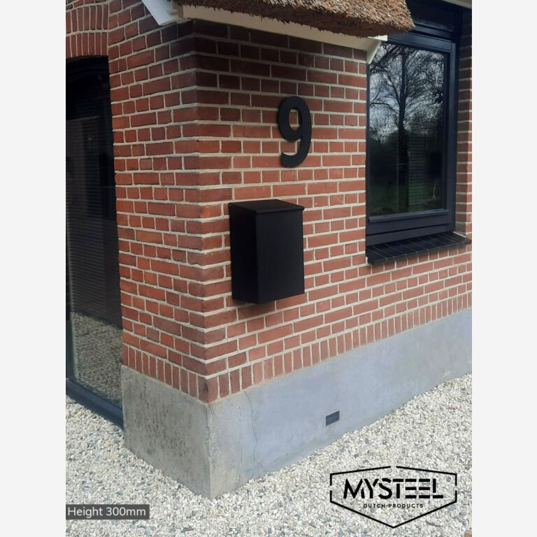 Numéro de maison en acier inoxydable noir 7 - 30 cm