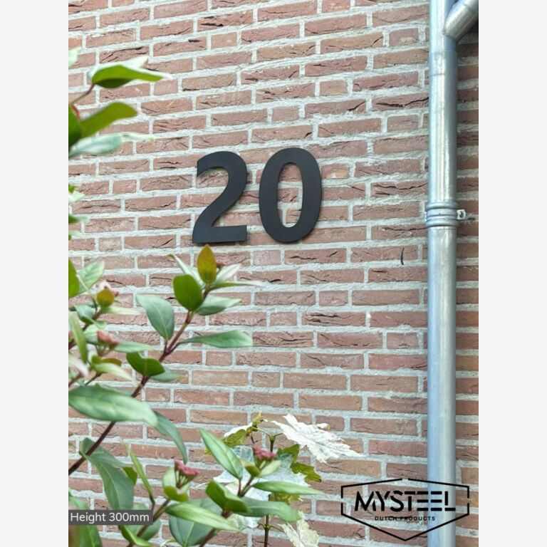 Numéro de maison en acier inoxydable noir 5 - 30 cm