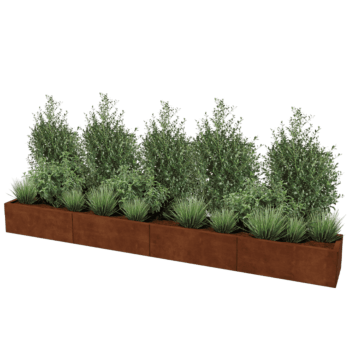 Bac à plantes en acier corten Texas xxl 320 x 40 cm