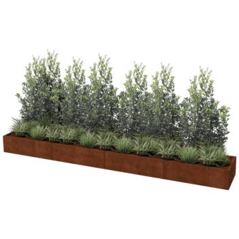 Jardinière en acier corten Texas xxl 400 x 60 cm