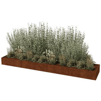 Bac à plantes en acier corten Texas xxl 400 x 80 cm