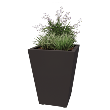 Jardinière en acier - Cône - 60 x 60 x 81,5 cm - Soudé - Autre couleur RAL - Avec plaque de fond