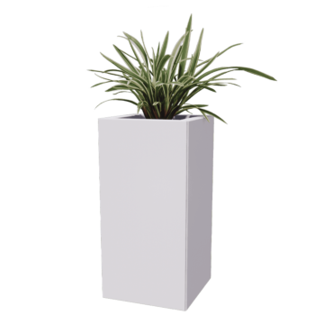 Jardinière en acier - Carré - 30 x 30 x 40 cm - Autre couleur RAL - Avec plaque de fond - Avec pieds