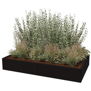 Jardinière XXL en acier - Rectangle - 200 x 120 x 80 cm - Autre couleur RAL - Sanc plaque de fond